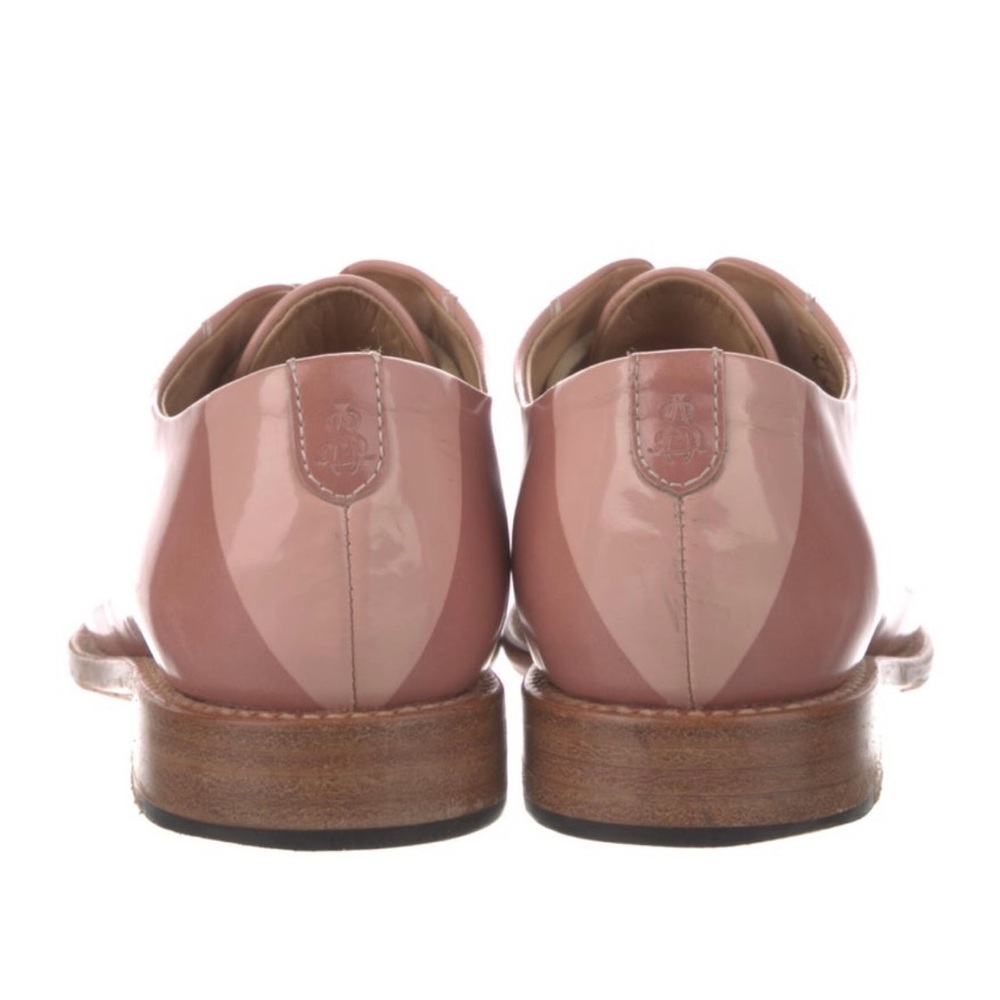 The Office of Angela Scott Pink Striped Patent Oxford Shoes | Feminine Designer - Picture 4 of 5